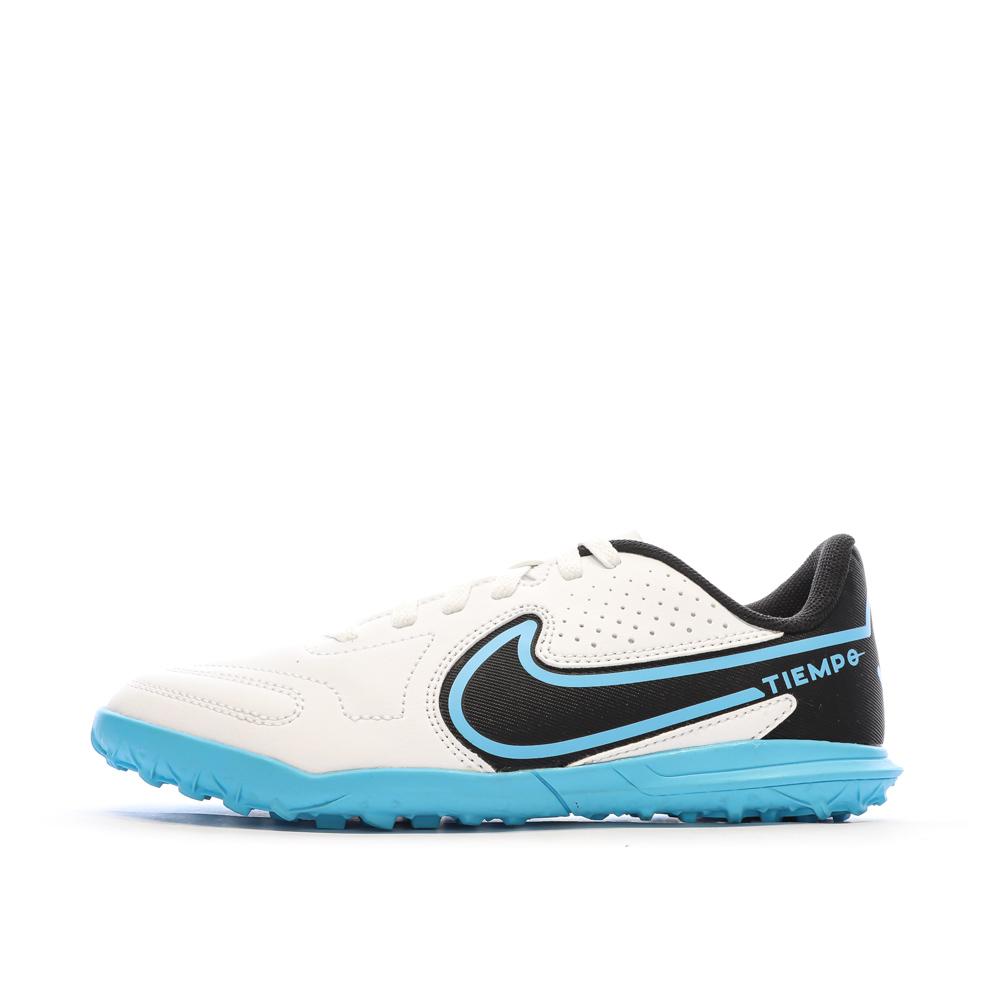 Nike Chaussures de Foot Blanc/Bleu Junior Nike Legend 9 Club TF