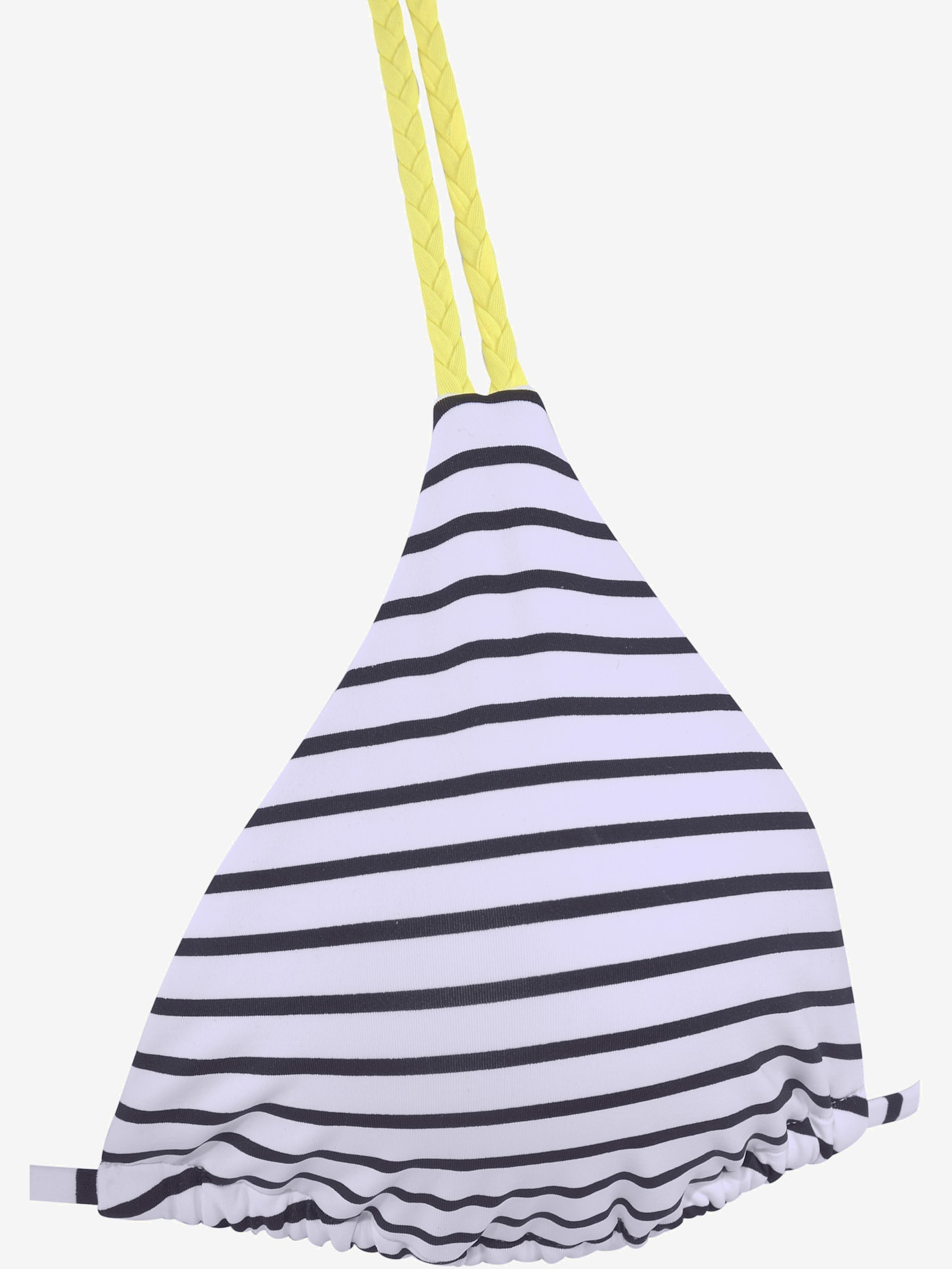 Haut de bikini triangle design rayé avec détails contrastés