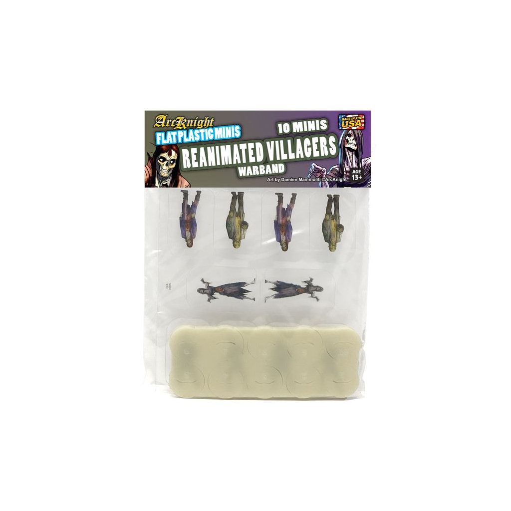 Flat Plastic Miniatures - Reanimated Villagers - 10pc