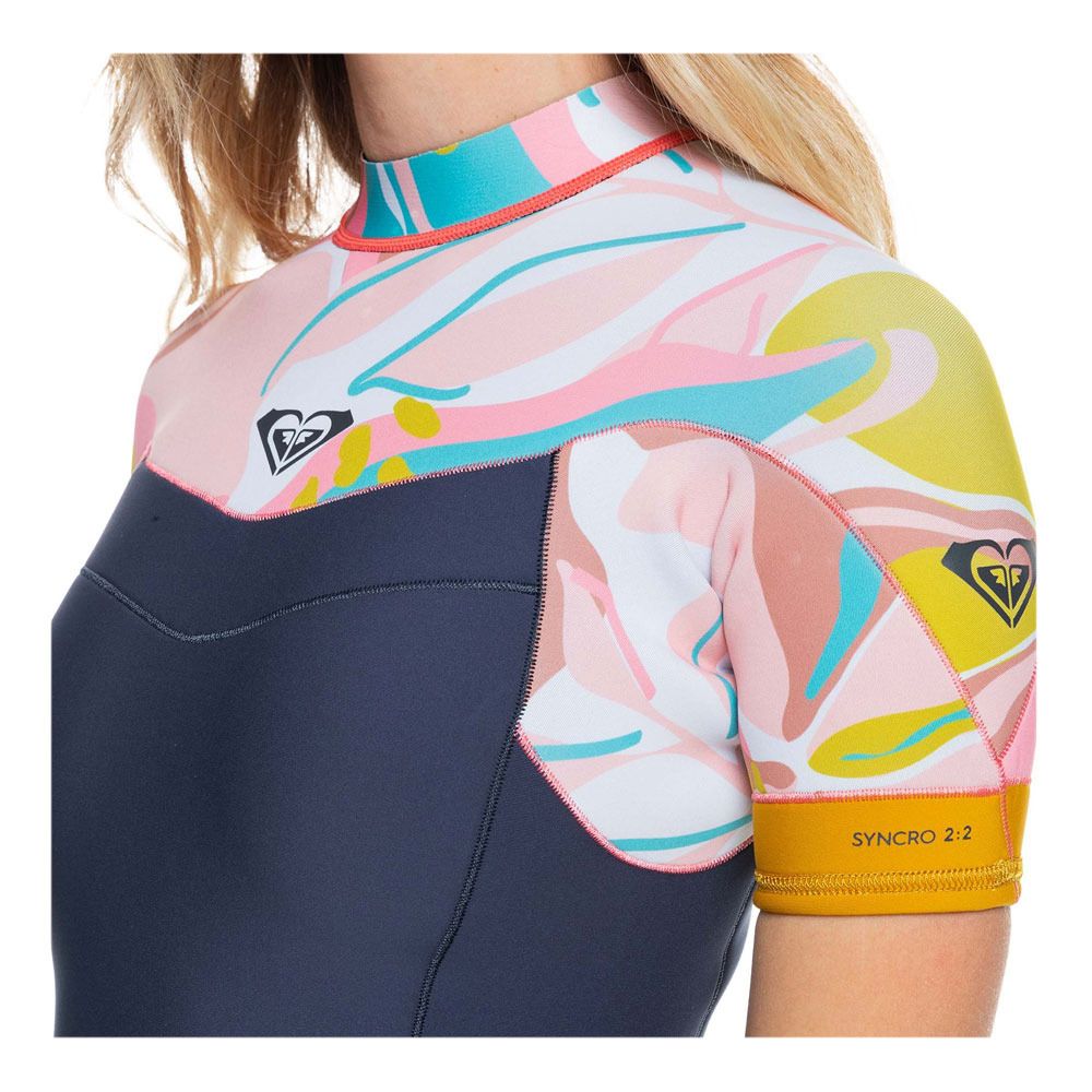 Roxy SYNCRO BZ - Combinaison shorty 2/2mm Femme jt gry/crl flm/tmpl