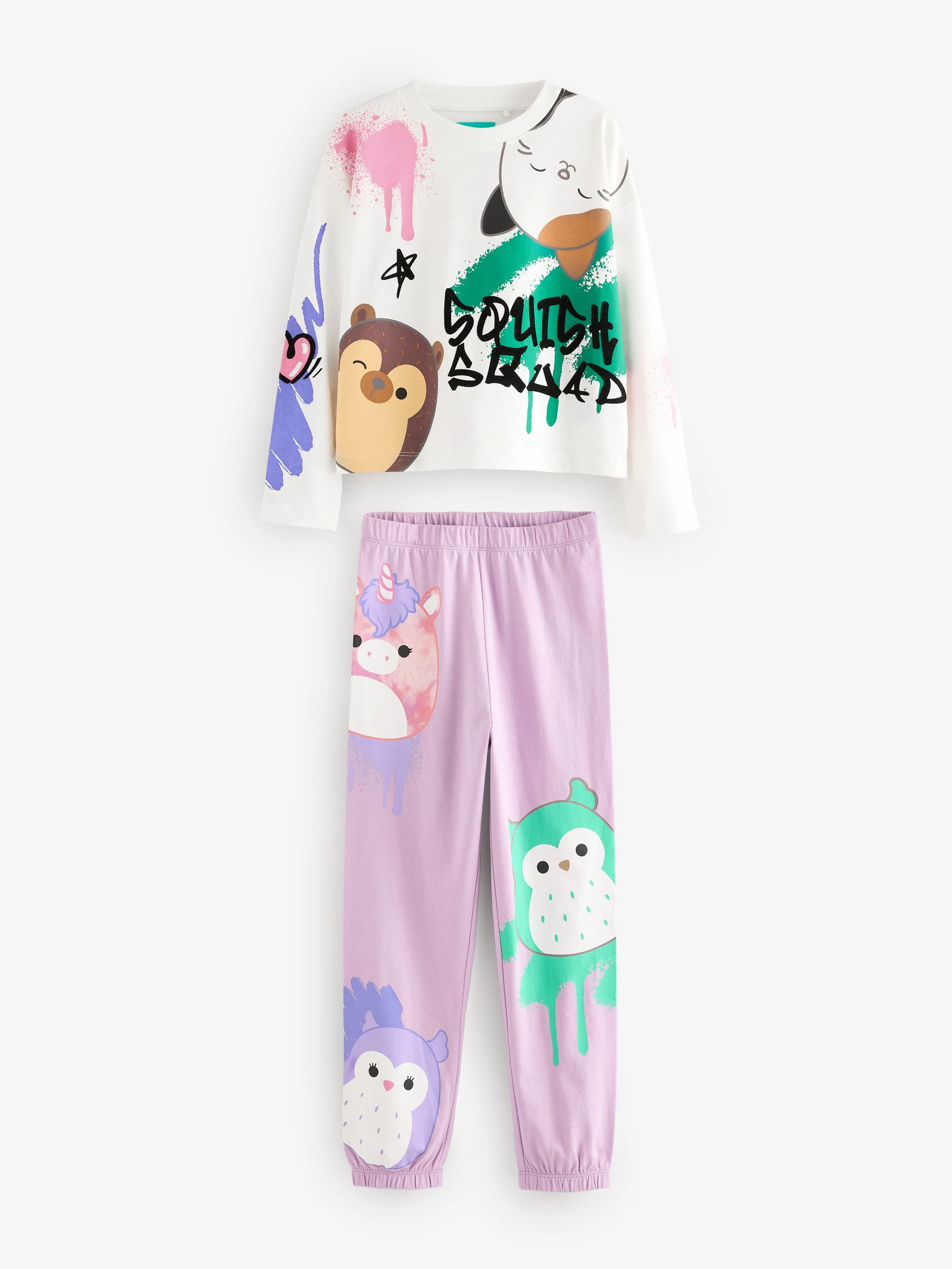 Wit/roze/paars - Squishmallows Pyjamas 2 Pack (5-14yrs)