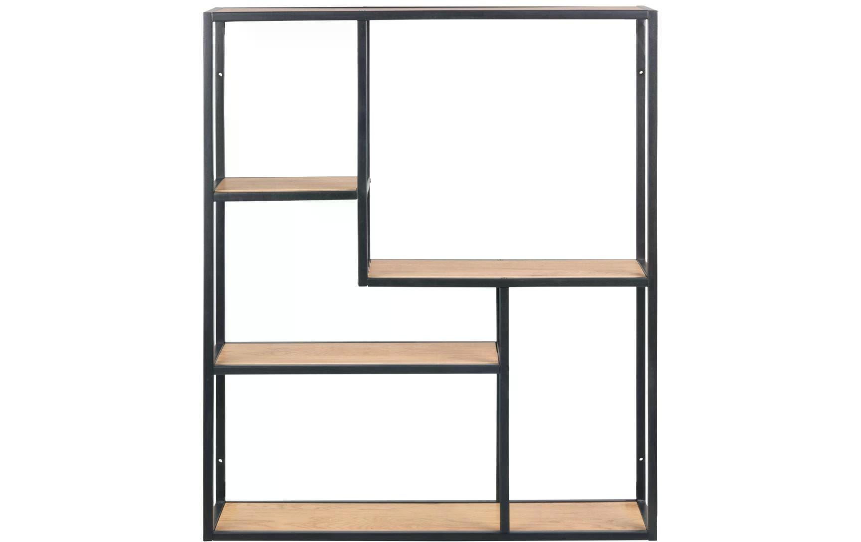 Wandregal Seaford 75 x 20 x 91 cm, Nature/SchwarzHängeschrank
