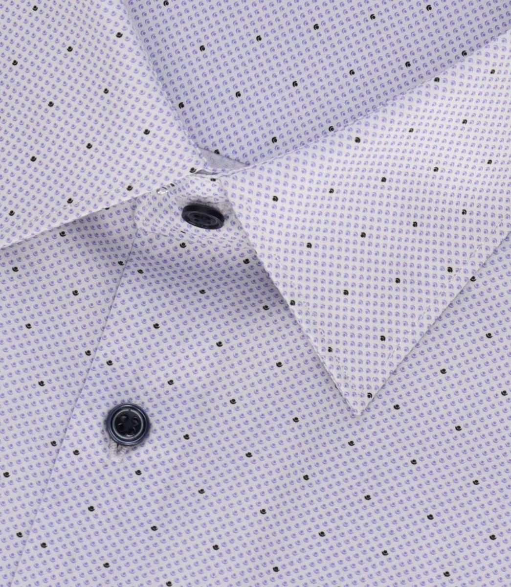Chemise à imprimé micro motifs parme MARLOW