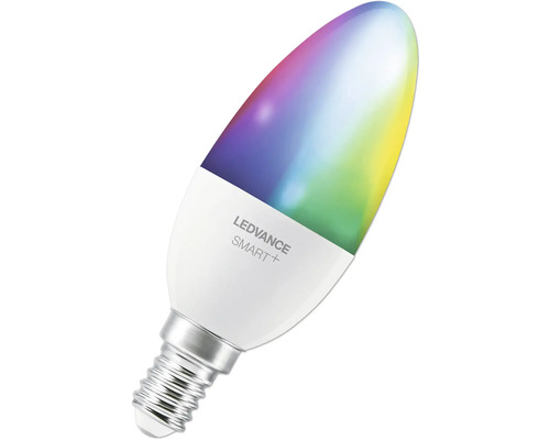 Ledvance Smart+ WIFI LED kaarslamp, dimbaar, E14/4,9W (40W equivalent), mat, 470 lm, 2700-6500 K, RGBW, 3-pack
