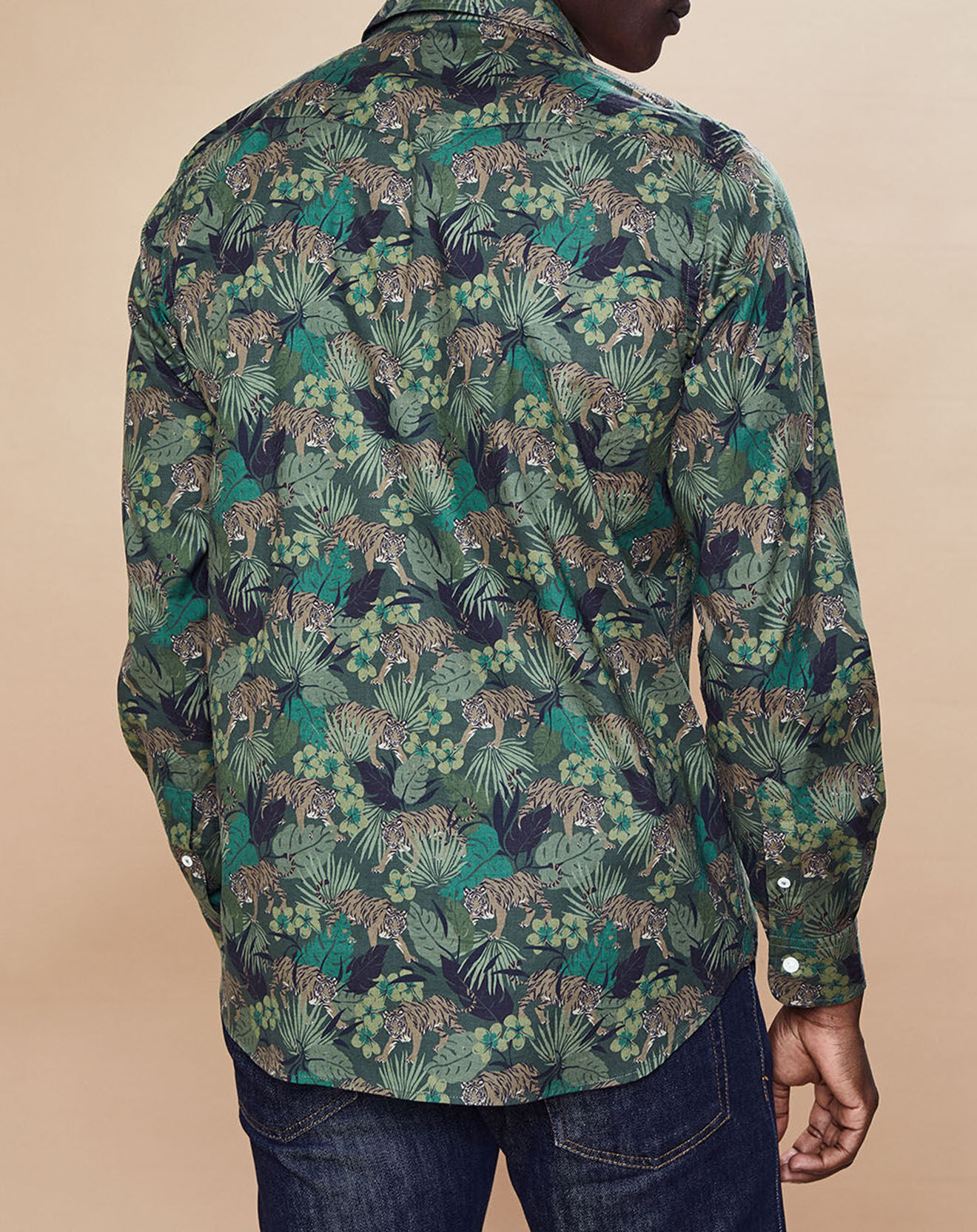 Hartford Chemise Slim Fit Storm imprimée jungle verte