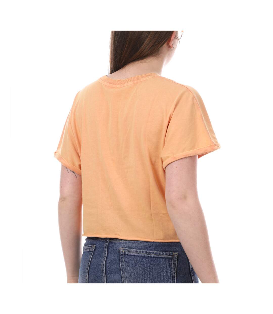 T-Shirt Crop Orange JDY Femme Agnes
