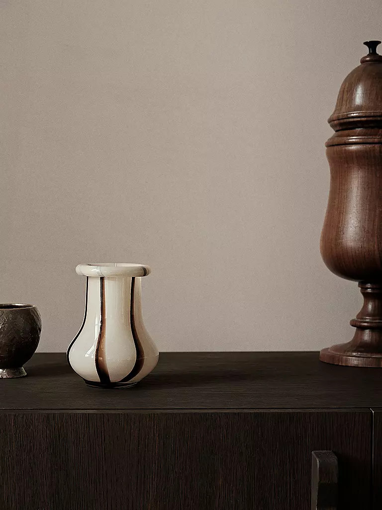 FERM LIVING Dekovase RIBAN 15cm Cream  creme