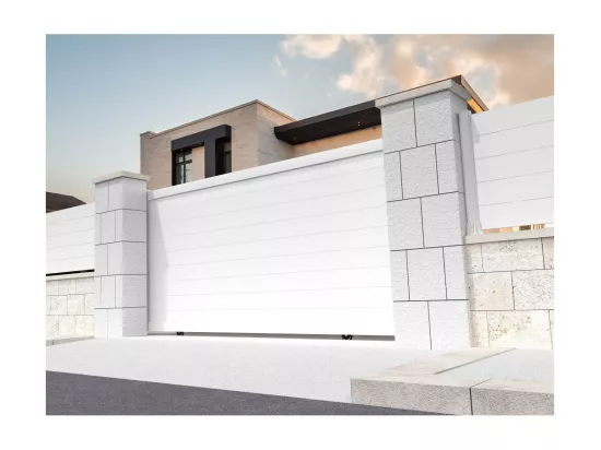 Portail coulissant plein RUUMI 4000x1542mm (Blanc)