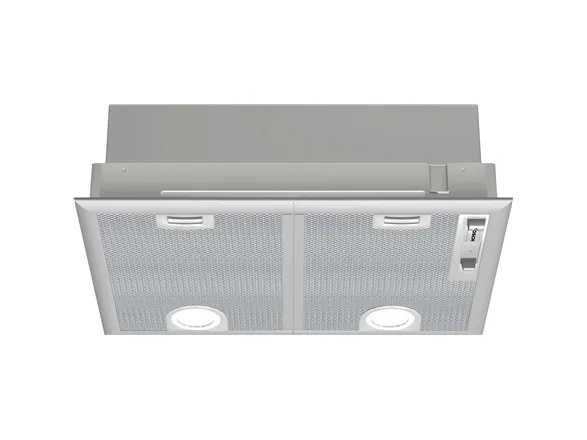 Bosch Serie | 4 DHL555BL - Hætte - tag - Niche - bredde: 50 cm - dybde: 35 cm - udtrækning og recirkulation (-) - med intern motor - metalsølv