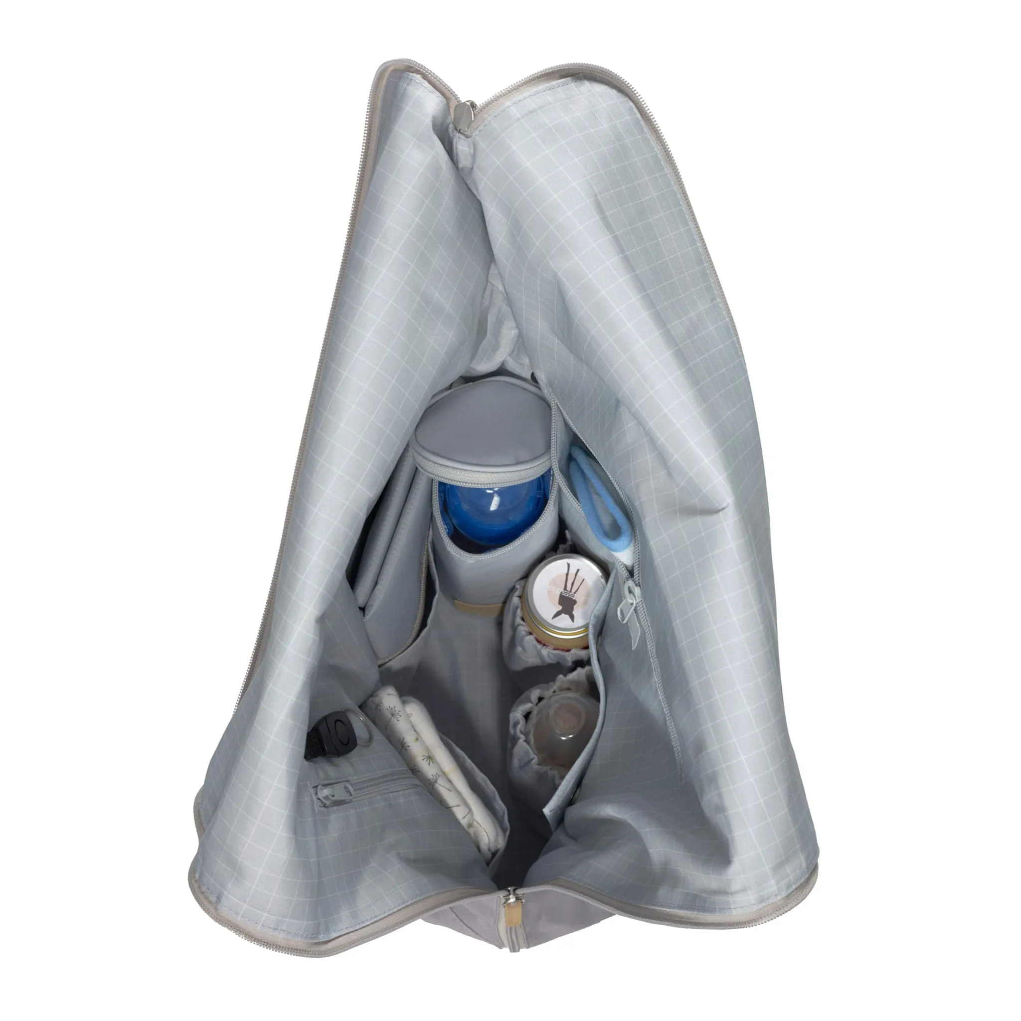 Lassig Sac à Couches Rolltop - Gris