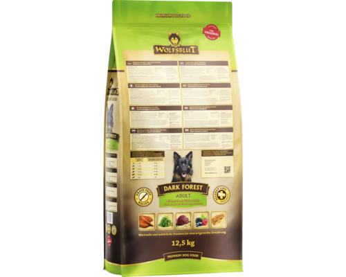 Wolfsblut Dark Forest Adult droog hondenvoer, Wild met zoete aardappelen en waardevolle superfoods, graanvrij, glutenvrij, 12,5 kg