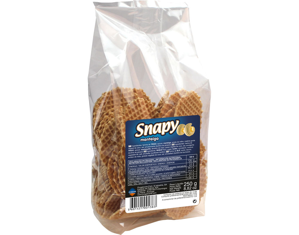BOLACHA SNAPY WAFFER MANTEIGA 250G