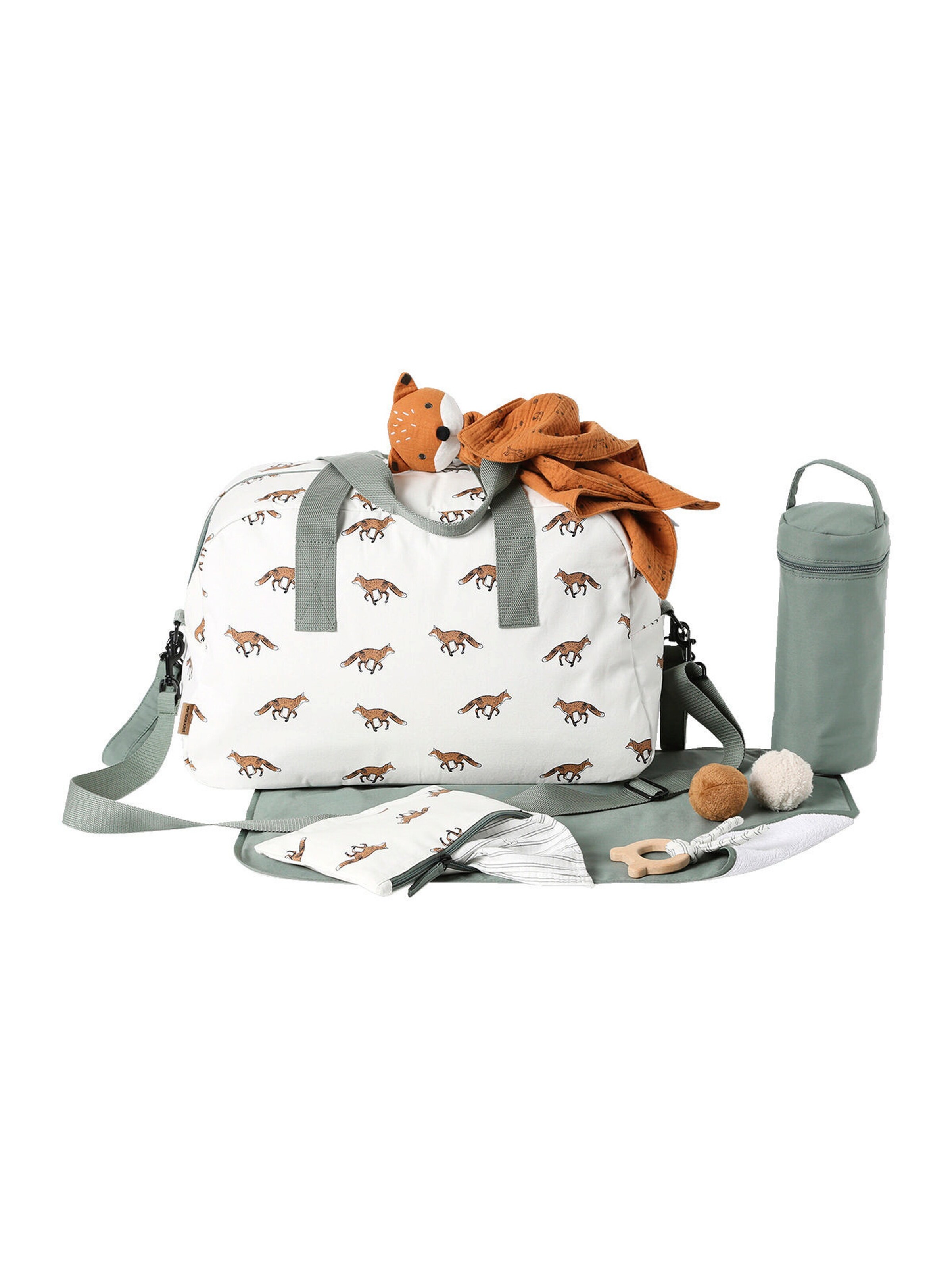 Vertbaudet Wickeltasche SOMMER wollweiß füchse