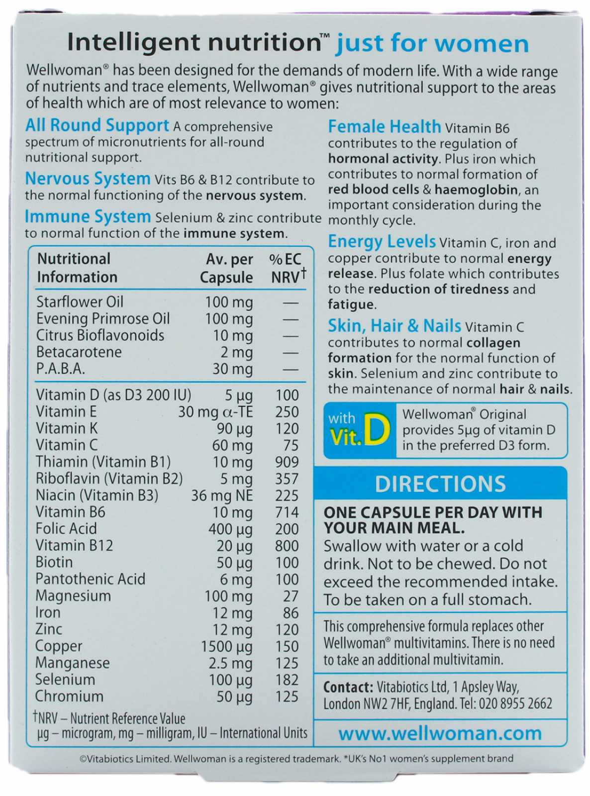 Vitabiotics Wellwoman Original 30 cápsulas