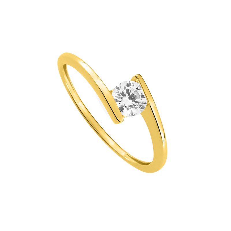 Bague femme - Oxyde de zirconium - Or 9 Carats