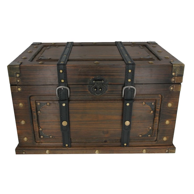 Truhe - M - dunkelbraun - aus Holz - ca. 50 x 30 x 29 cm