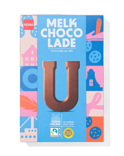 lettre U en chocolat au lait 140g