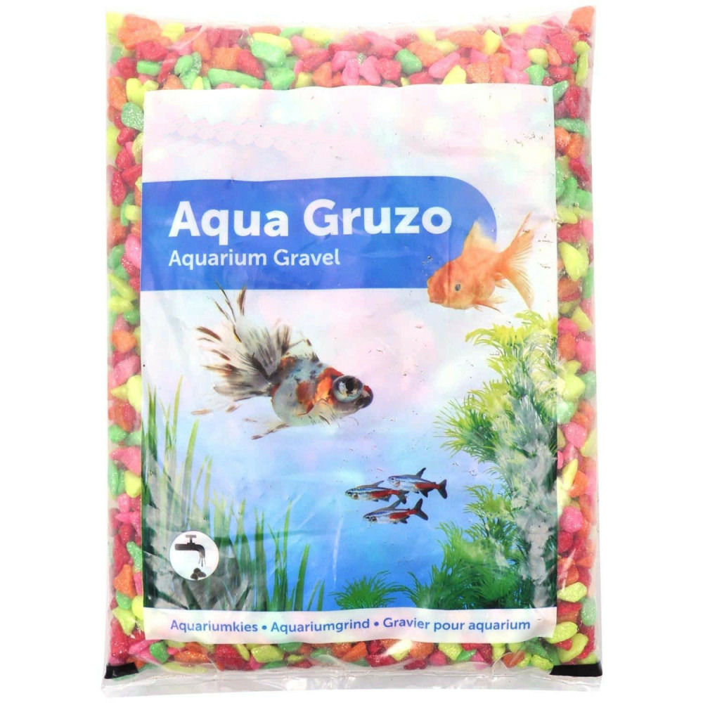 Gravier brillant néon rainbow 1 kg aquarium