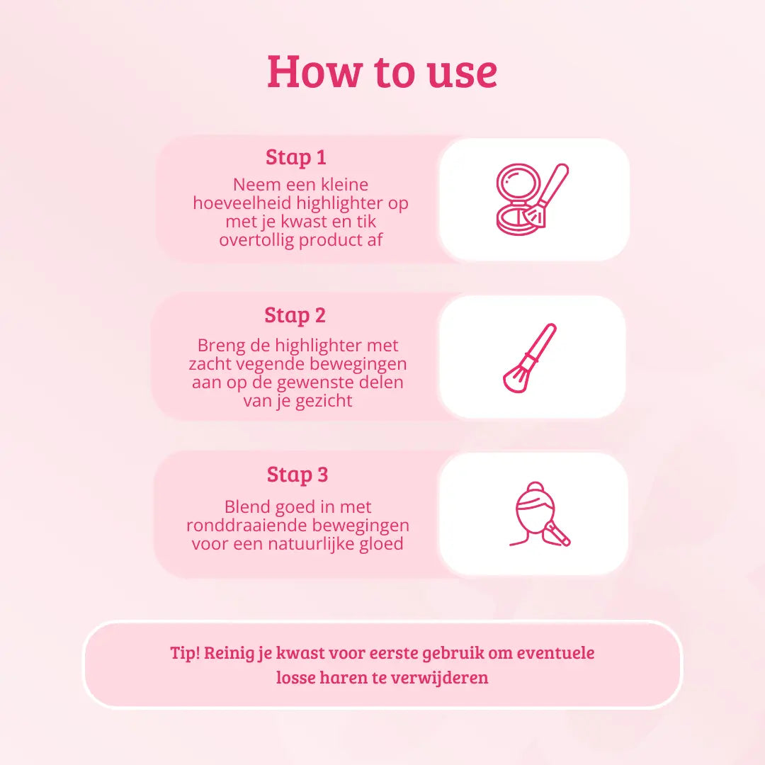 Pink & Rose Gold Small Fan Brush
