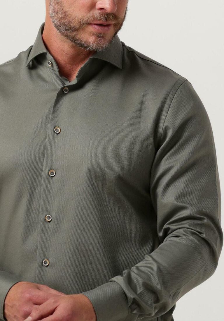 PROFUOMO olijf profuomo casual overhemd non-iron poplin