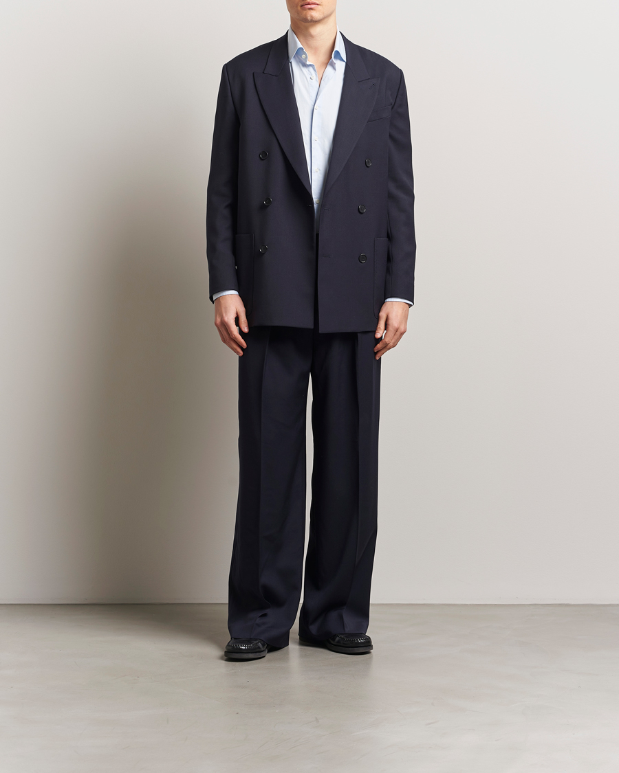Filippa K Patch Pocket Double Breasted Blazer Navy