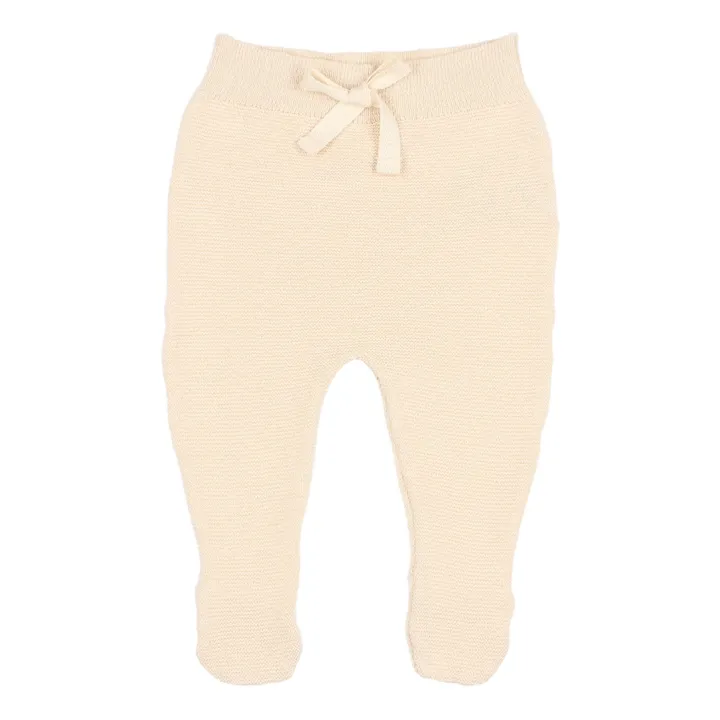 Búho Pantalon à Pieds Coton Bio Maille | Ecru