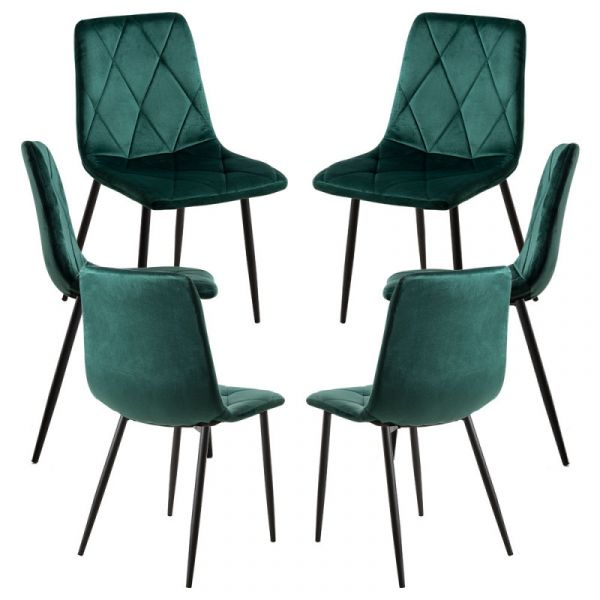 Conjunto 6 Cadeiras Lyke Veludo Verde