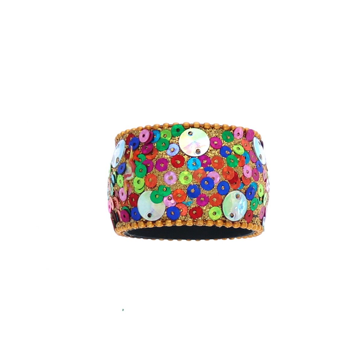 Rond de serviette à sequins multicolores Pondie Chérie