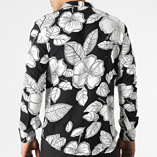 Chemise Manches Longues G-9032 Noir Blanc