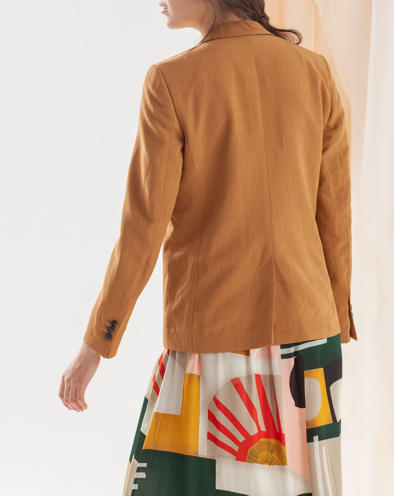Chloé Stora Veste blazer en Lin mélangé Vana camel