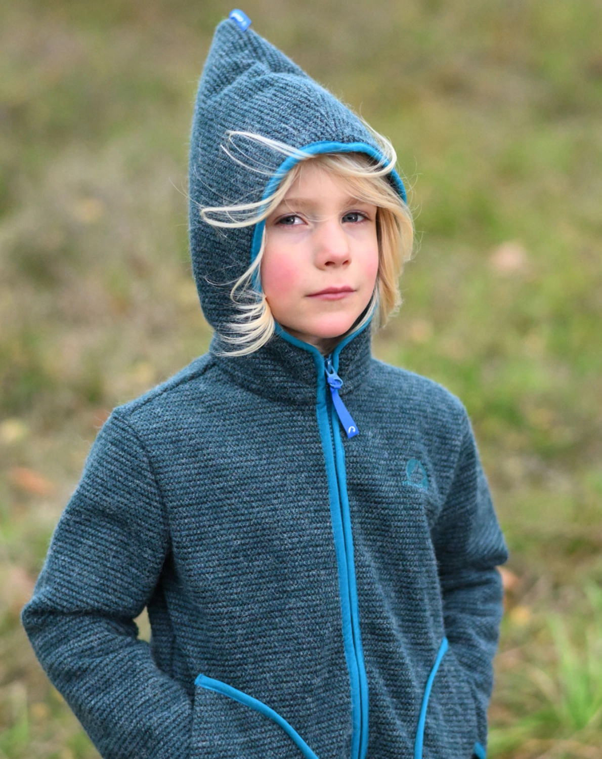 Strick-Softshelljacke TONTTU WIND in green melange