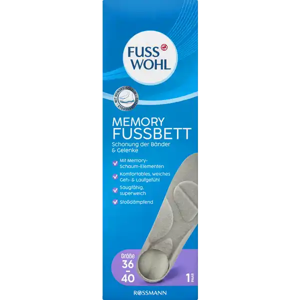 Memory Fussbett Größe 36-40
