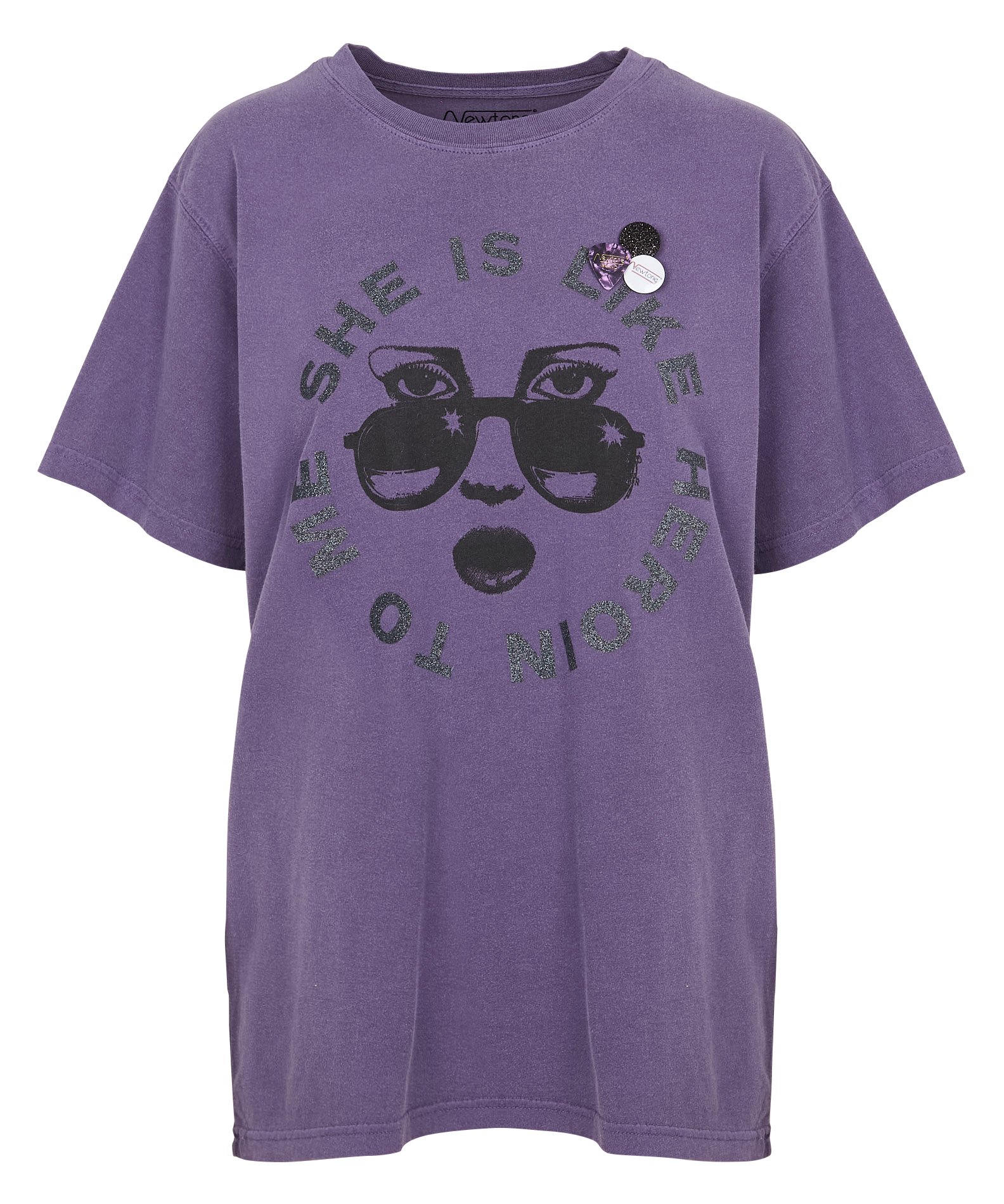 TRUCKER HEROIN - Tee-shirt droit col rond sérigraphié en coton | Violet