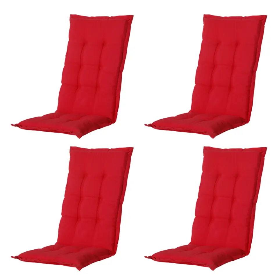 Madison - Tuinstoelkussen Lage Rug Panama red - Ca. 105x50 cm - Set van 4