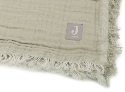 Jollein Musselinteppe Fringe, Olive Green/Ivory