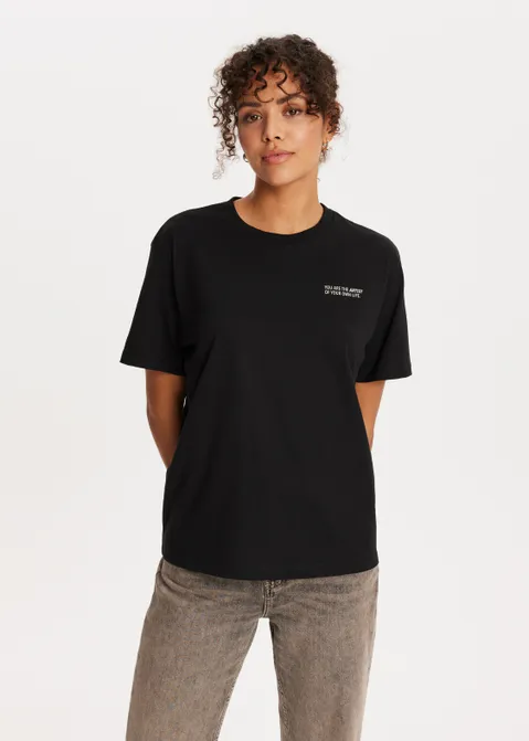 T-shirt met print art zwart (ZWART)