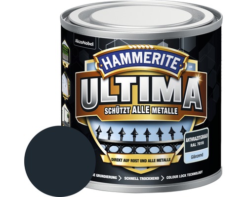 Hammerite Ultima Metaalbeschermingsverf RAL 7016 antracietgrijs glanzend 250 ml