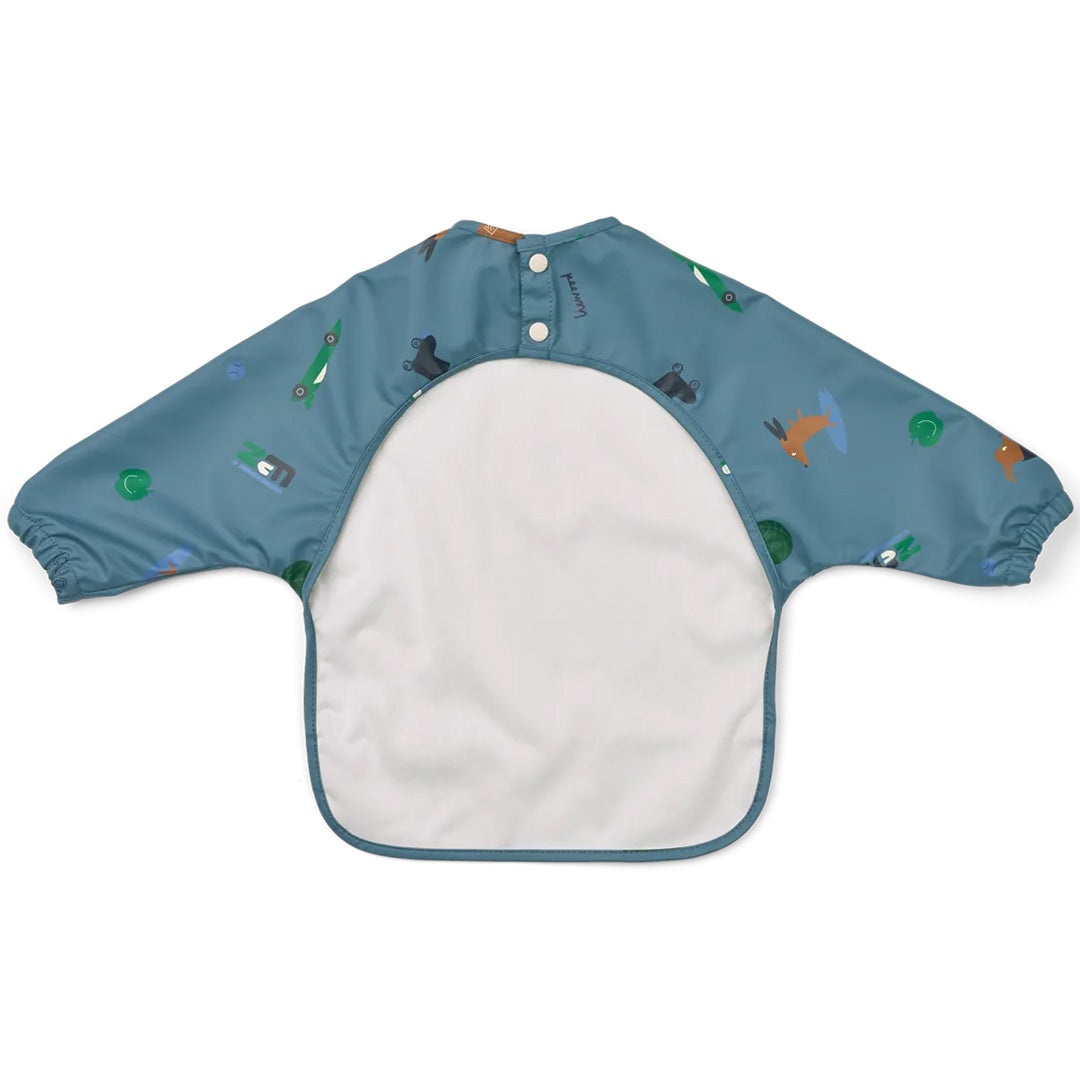 liewood mouwslab met voorvakje merle - fun - beach blue