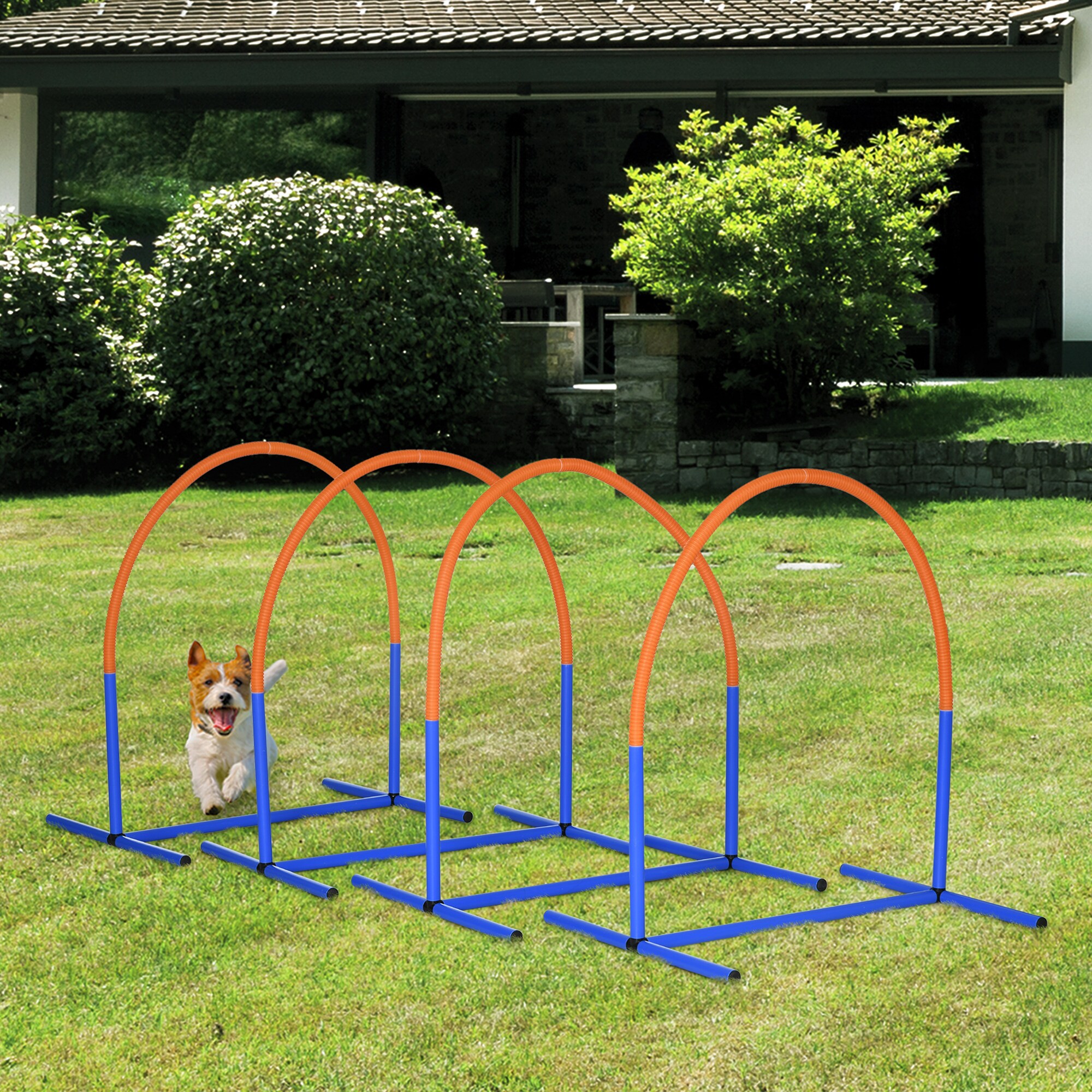 PawHut Hund Agility Set mit Tragetasche bunt 88L x 64B x 95H cm