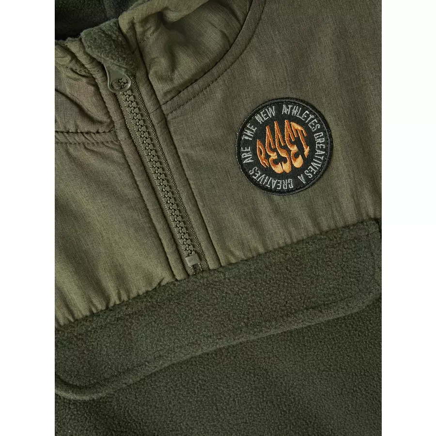 name it Fleece Anorak Nmmorm Oil Green