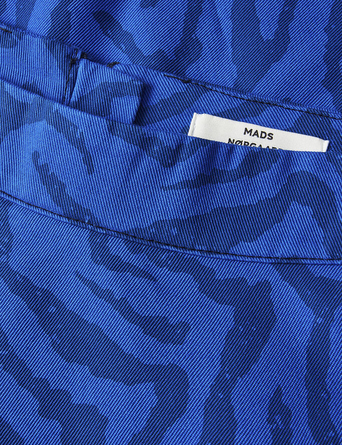Mads Nørgaard - Copenhagen Sketch Denim Stelly Skirt Blå zebra print