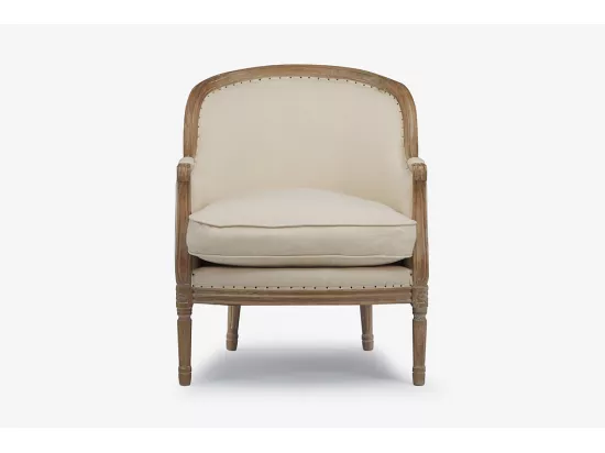 Fauteuil en lin ALIENOR - Crème