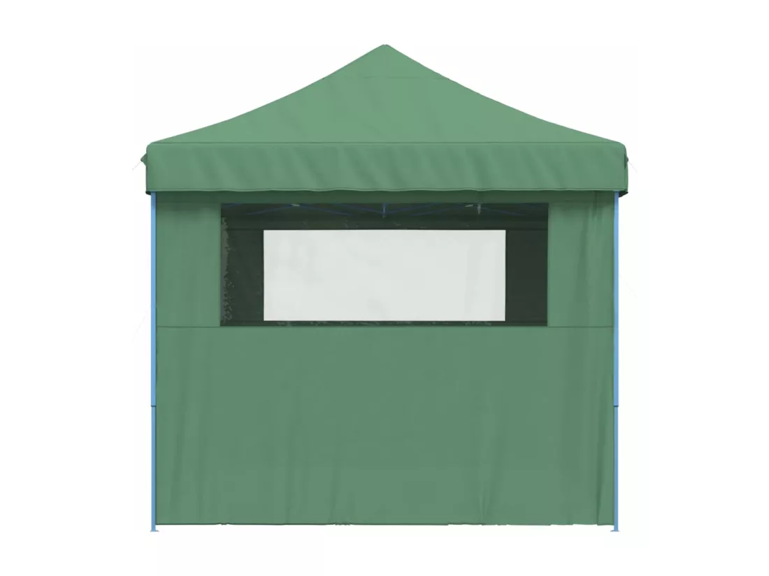 Tente de réception pliable escamotable 4 parois latérales vert