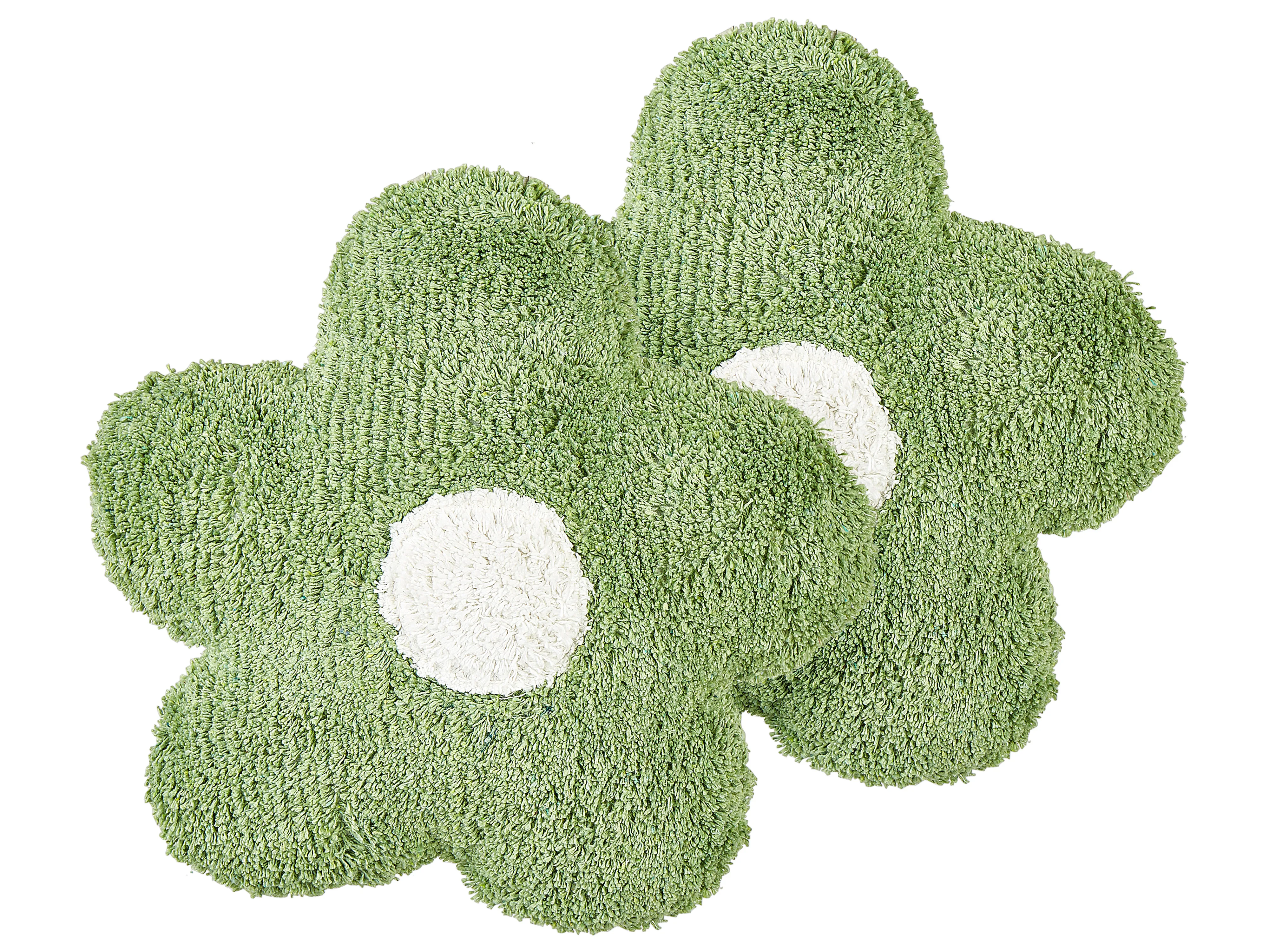 Set van 2 sierkussens SORREL Katoen 30 x 30 cm Groen Bloem