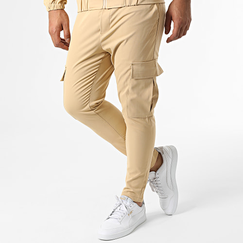 Ensemble Veste Zippée Et Pantalon Cargo AB327 Camel