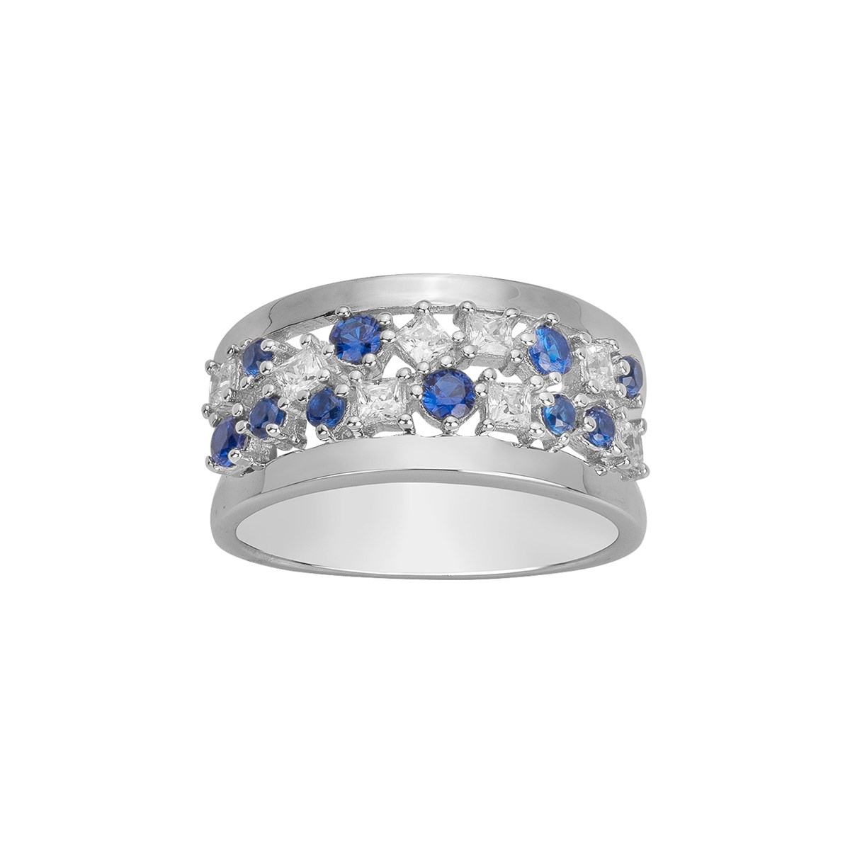 Bague en Argent avec spinelle bleu saphir