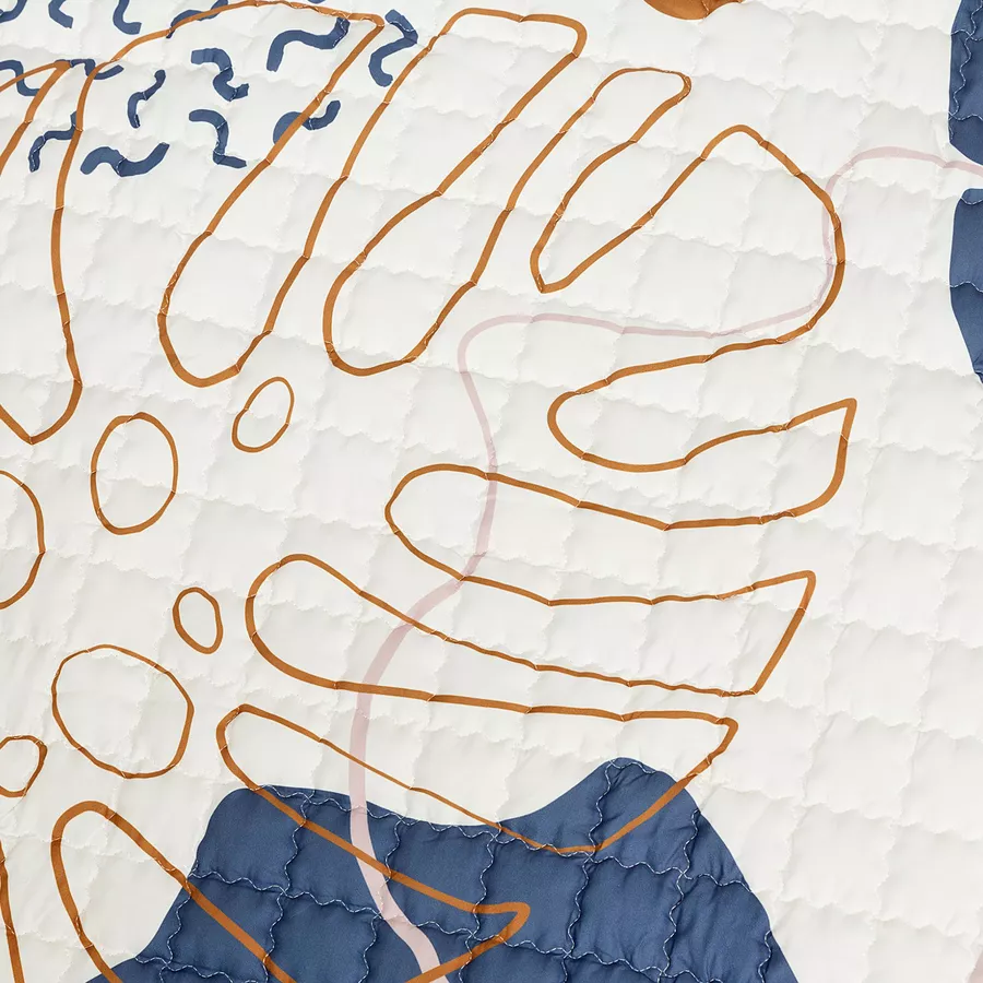 Hakuna Matte Gesteppte Krabbeldecke – Boho Blätter