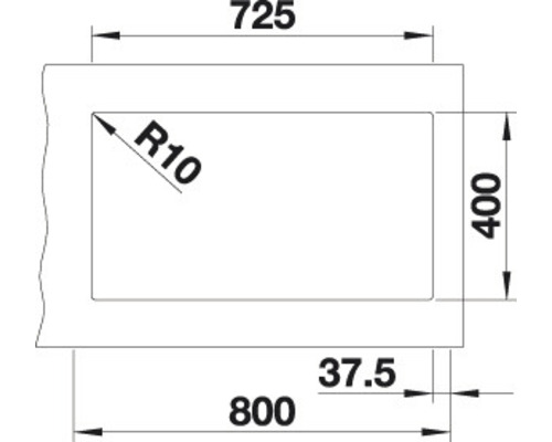 Blanco SUBLINE 430/270-U spoelbak, 755 x 460 mm, cafe 523160, 1 bak, zonder afdruiprek, bak rechts