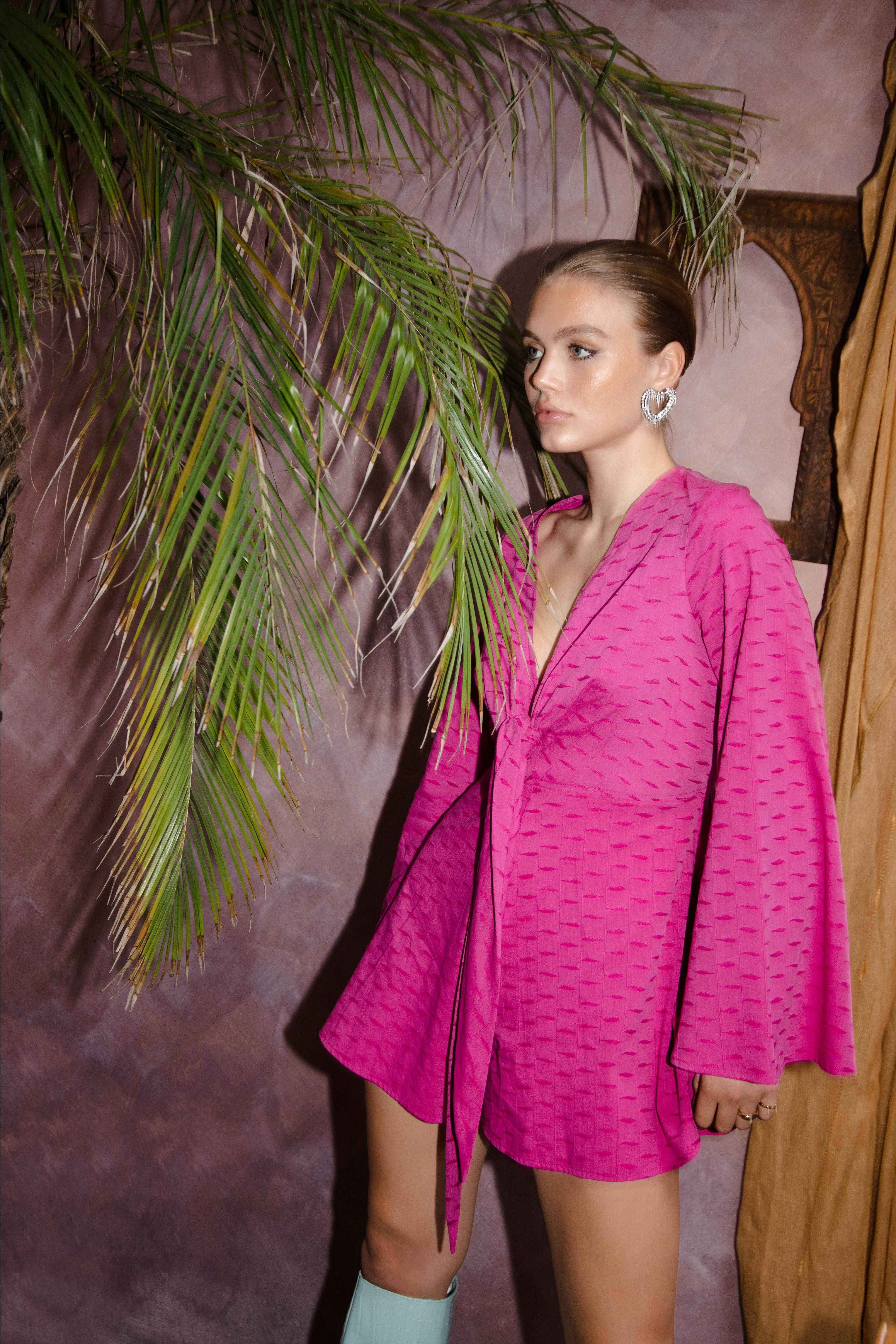 Refined Department playsuit Lulu met all over print fuchsia