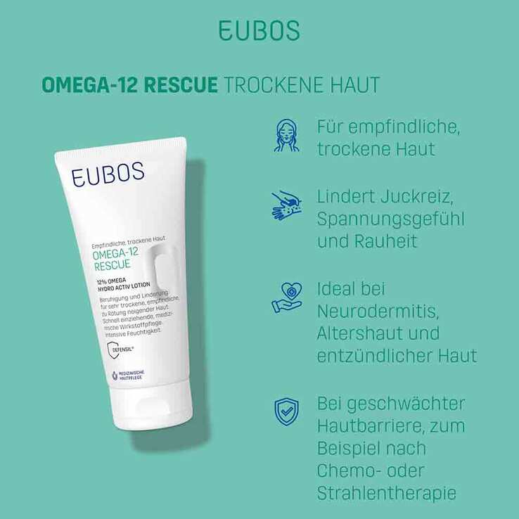 Eubos Omega-12 Rescue 12 % Omega Hydroactiv Lotion, 200 ml
